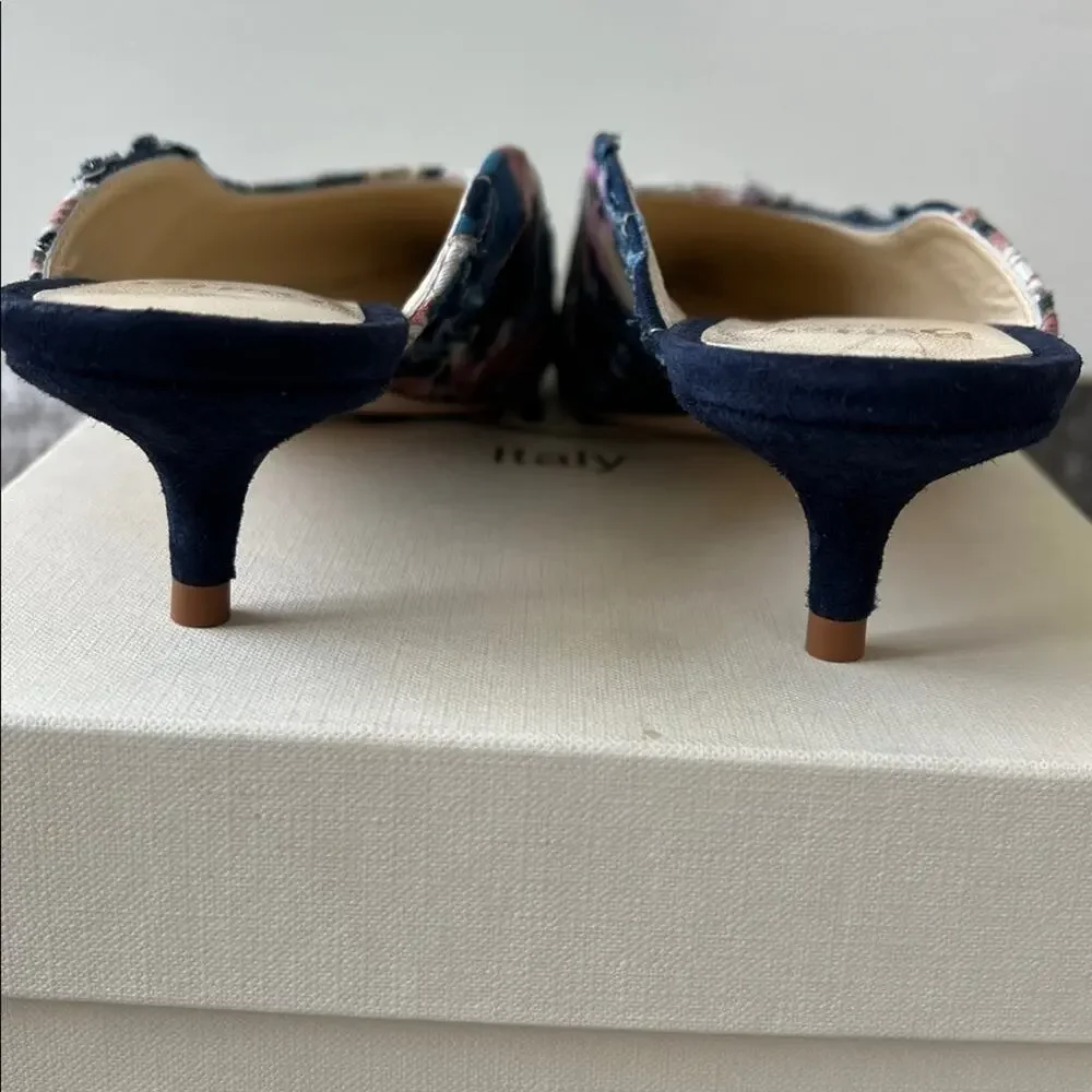 NIB Butter Italy Women's Berta Embroidered Floral Pump Heels